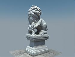 石狮子雕塑雕像SU模型