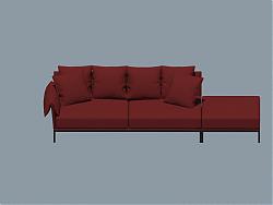 红色沙发SU模型