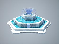 喷泉水景小品SU模型