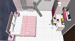 女儿房房间卧室室内空间su模型