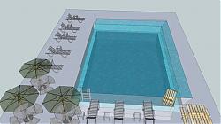泳池游泳池SU模型