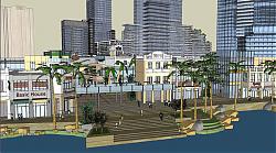 滨水城市商业SU模型