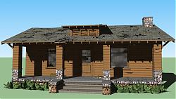 废弃木屋房子SU模型