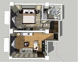 欧式公寓室内空间su草图模型