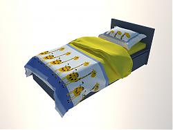 儿童床单人床床铺SU模型