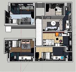 单身公寓室内SU模型
