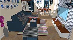 地中海客厅餐厅SU模型
