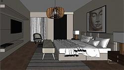 卧室房间SU模型