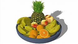 水果盘菠萝香蕉SU模型