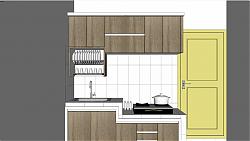 小型厨房橱柜SU模型