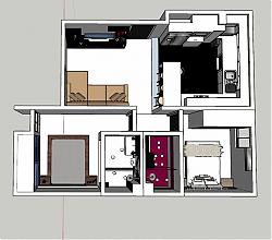 两房公寓室内SU模型