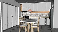 厨房橱柜餐桌椅SU模型