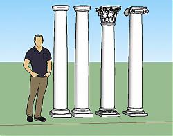 罗马柱石柱装饰柱SU模型