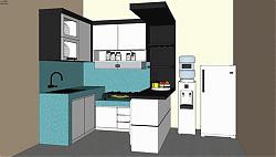 厨房饮水机橱柜SU模型