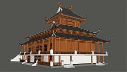 日式古建阁楼SU模型