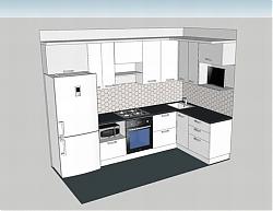 L型厨房橱柜SU模型