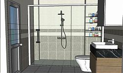洗澡房卫生间浴室SU模型