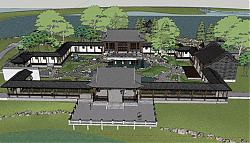 中式园林景观SU模型