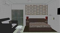 酒店卧室房间su免费模型库素材