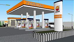 中国石油加油站SU模型