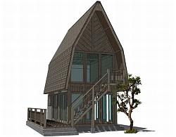 两层木屋住宅SU模型