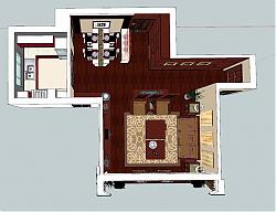 中式家装客厅SU模型