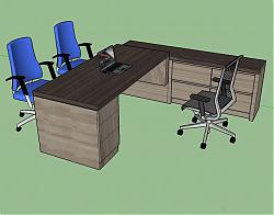 老板办公桌椅大班台SU模型