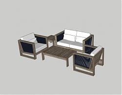 沙发茶几桌椅SU模型