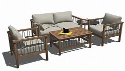 中式藤沙发SU模型