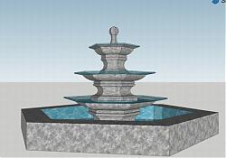 欧式喷泉水景SU模型
