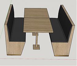 卡座餐桌椅SU模型