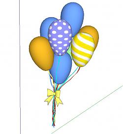 彩色装饰气球SU模型