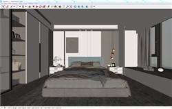 卧室床铺衣柜SU模型