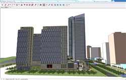 高层商业综合体建筑的SU模型