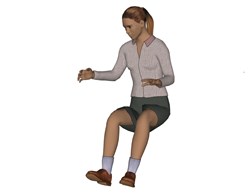 坐姿弹琴女人的SU模型