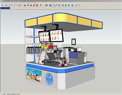 冰激凌店冷饮奶茶店的SU模型