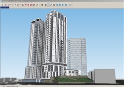 高层住宅建筑的SU模型