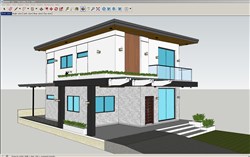 两层住宅别墅的SU模型