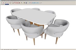 现代餐桌椅的sketchup模型