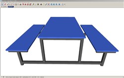 常见的户外一体桌椅的sketchup模型