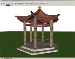 六角亭子凉亭的sketchup模型