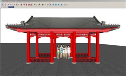 中式廊亭的sketchup模型