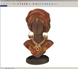 非洲风格半身雕像的sketchup模型