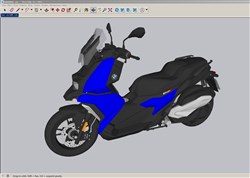 宝马C400X摩托车的sketchup模型