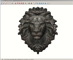 狮子头装饰墙饰的sketchup模型
