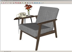 椅子花瓶电话座机的sketchup模型