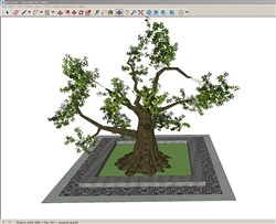 古朴的大树树池的sketchup模型