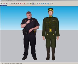 外国警员士兵人物的sketchup模型