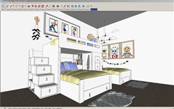 儿童房高低铺的sketchup模型