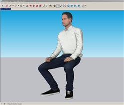 坐姿男子人物的sketchup模型